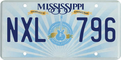 MS license plate NXL796