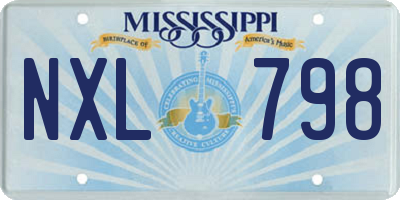 MS license plate NXL798