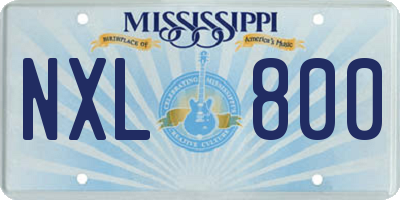 MS license plate NXL800