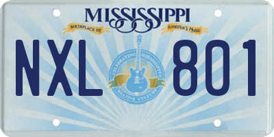 MS license plate NXL801