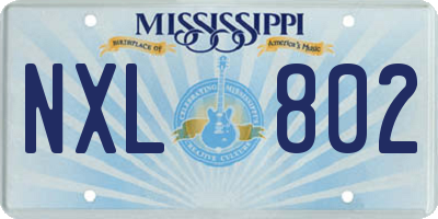 MS license plate NXL802