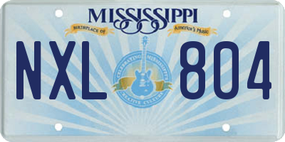 MS license plate NXL804