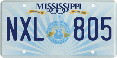 MS license plate NXL805