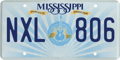 MS license plate NXL806