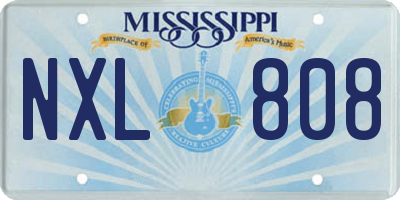 MS license plate NXL808