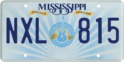 MS license plate NXL815