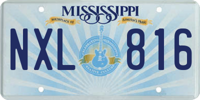 MS license plate NXL816