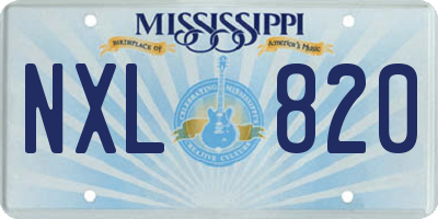 MS license plate NXL820