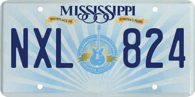 MS license plate NXL824