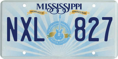 MS license plate NXL827