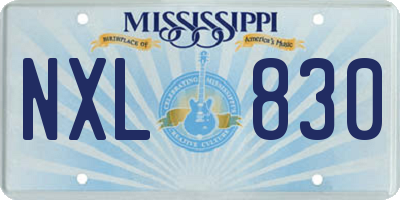 MS license plate NXL830