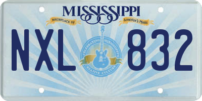 MS license plate NXL832