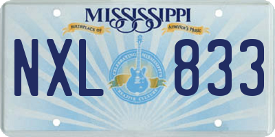MS license plate NXL833