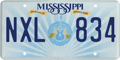 MS license plate NXL834