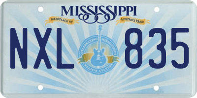 MS license plate NXL835