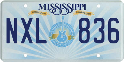 MS license plate NXL836