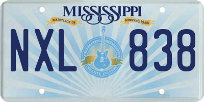 MS license plate NXL838
