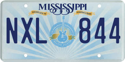 MS license plate NXL844