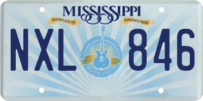 MS license plate NXL846
