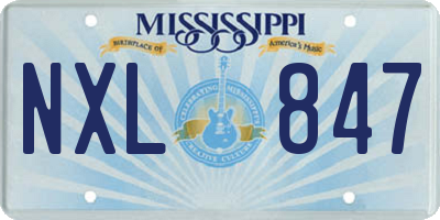 MS license plate NXL847