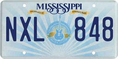 MS license plate NXL848