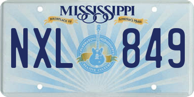 MS license plate NXL849