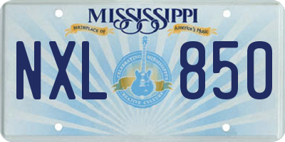 MS license plate NXL850
