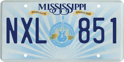 MS license plate NXL851