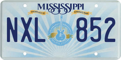 MS license plate NXL852