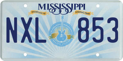 MS license plate NXL853