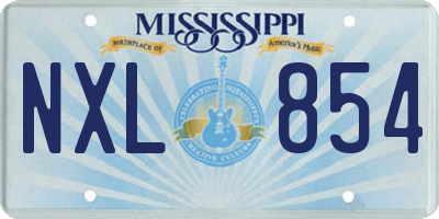 MS license plate NXL854