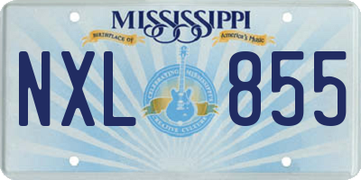 MS license plate NXL855