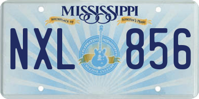 MS license plate NXL856