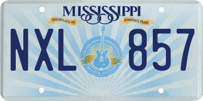 MS license plate NXL857