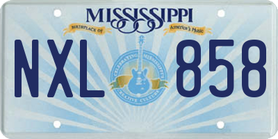 MS license plate NXL858