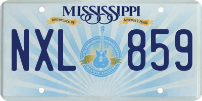 MS license plate NXL859