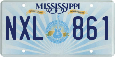 MS license plate NXL861