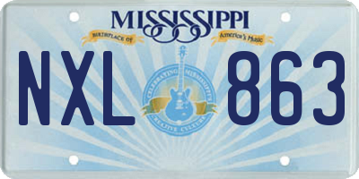 MS license plate NXL863