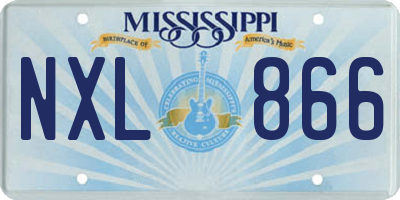 MS license plate NXL866