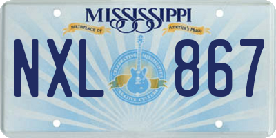 MS license plate NXL867