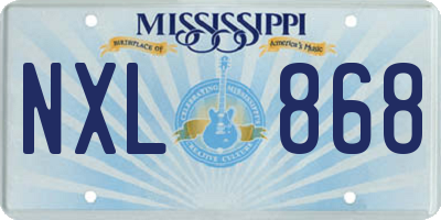 MS license plate NXL868