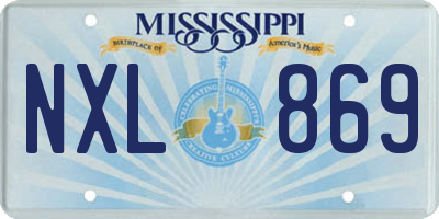 MS license plate NXL869