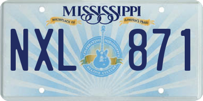 MS license plate NXL871