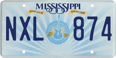 MS license plate NXL874
