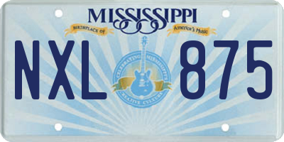 MS license plate NXL875