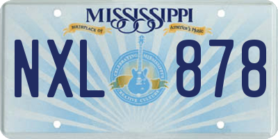 MS license plate NXL878