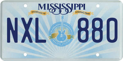 MS license plate NXL880
