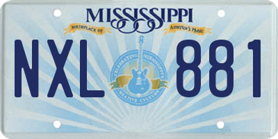 MS license plate NXL881
