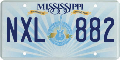 MS license plate NXL882