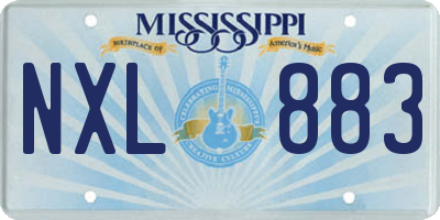 MS license plate NXL883